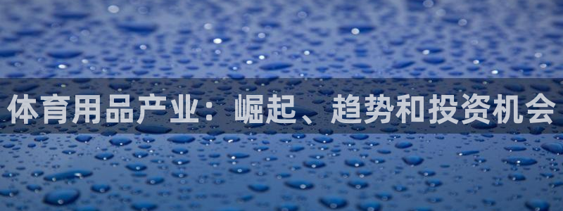 欧陆娱乐总代理电话：体育用品产业：崛起、趋势和投资机