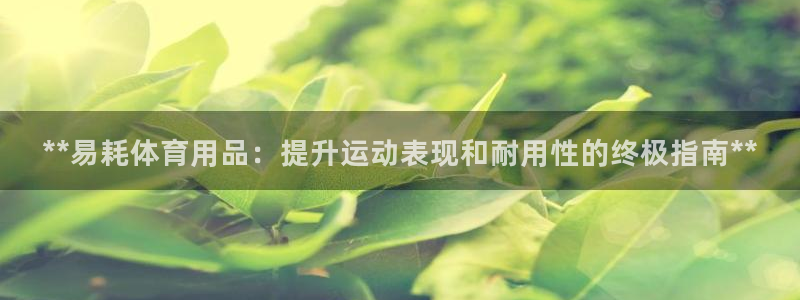 欧陆娱乐是真的假的：**易耗体育用品：提升运动表现和