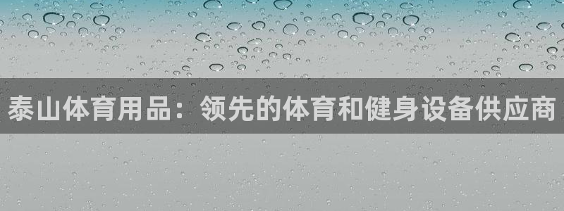 欧陆娱乐是干什么的：泰山体育用品：领先的体育和健身设